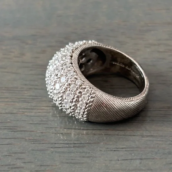 Judith Ripka Cubic Zirconia CZ 925 Sterling Silver Ring size 6 - Picture 3 of 7